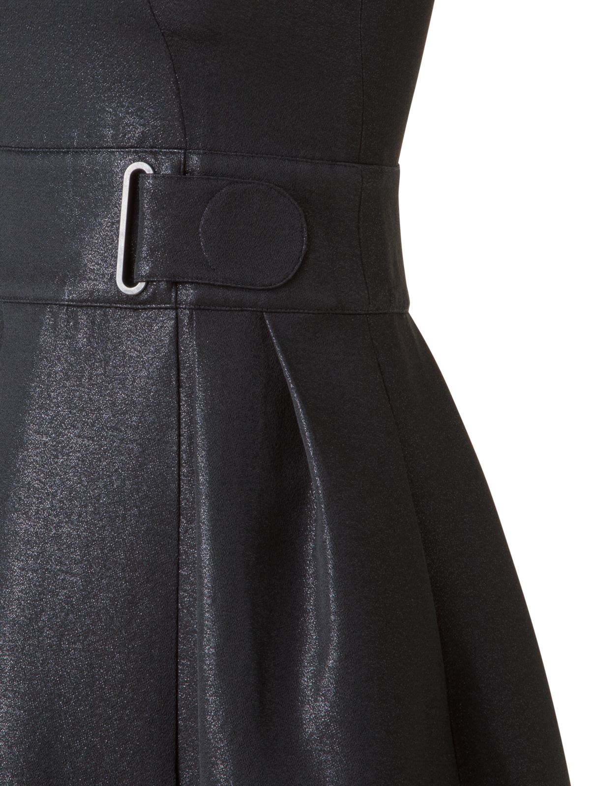 Designer Schimmerndes Fit and Flare Cocktailkleid - Schwarz