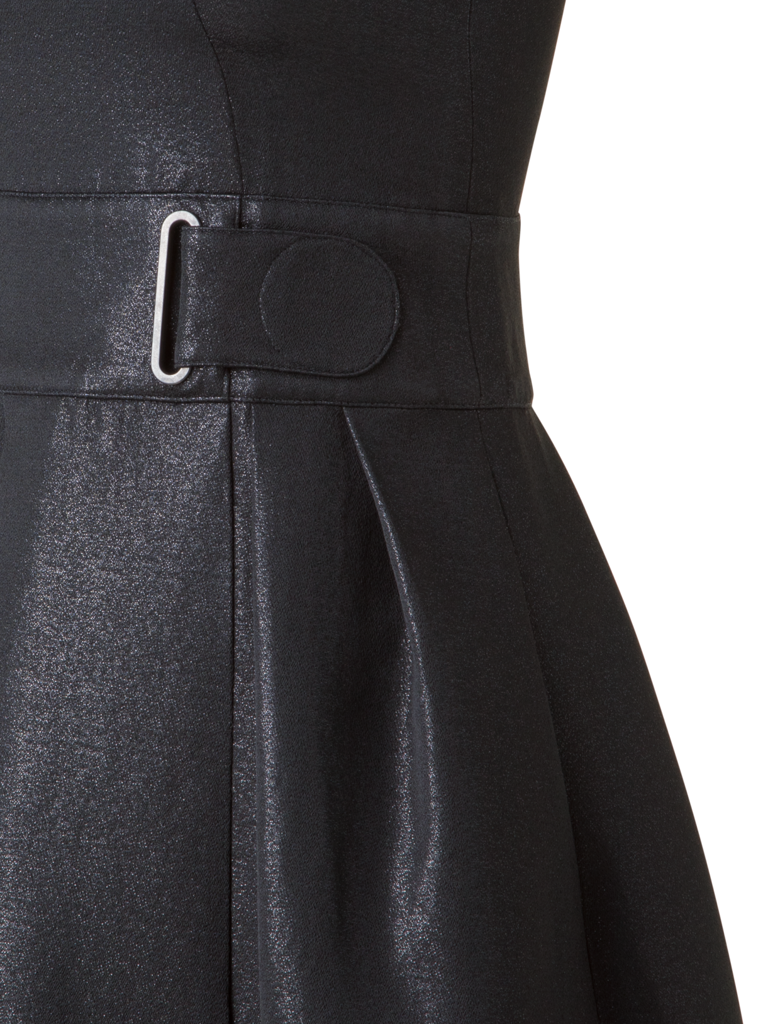 Designer Schimmerndes Fit and Flare Cocktailkleid - Schwarz