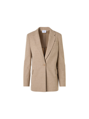 Designer Boyfriend-Blazer aus pastellfarbenem Flanell - Beige