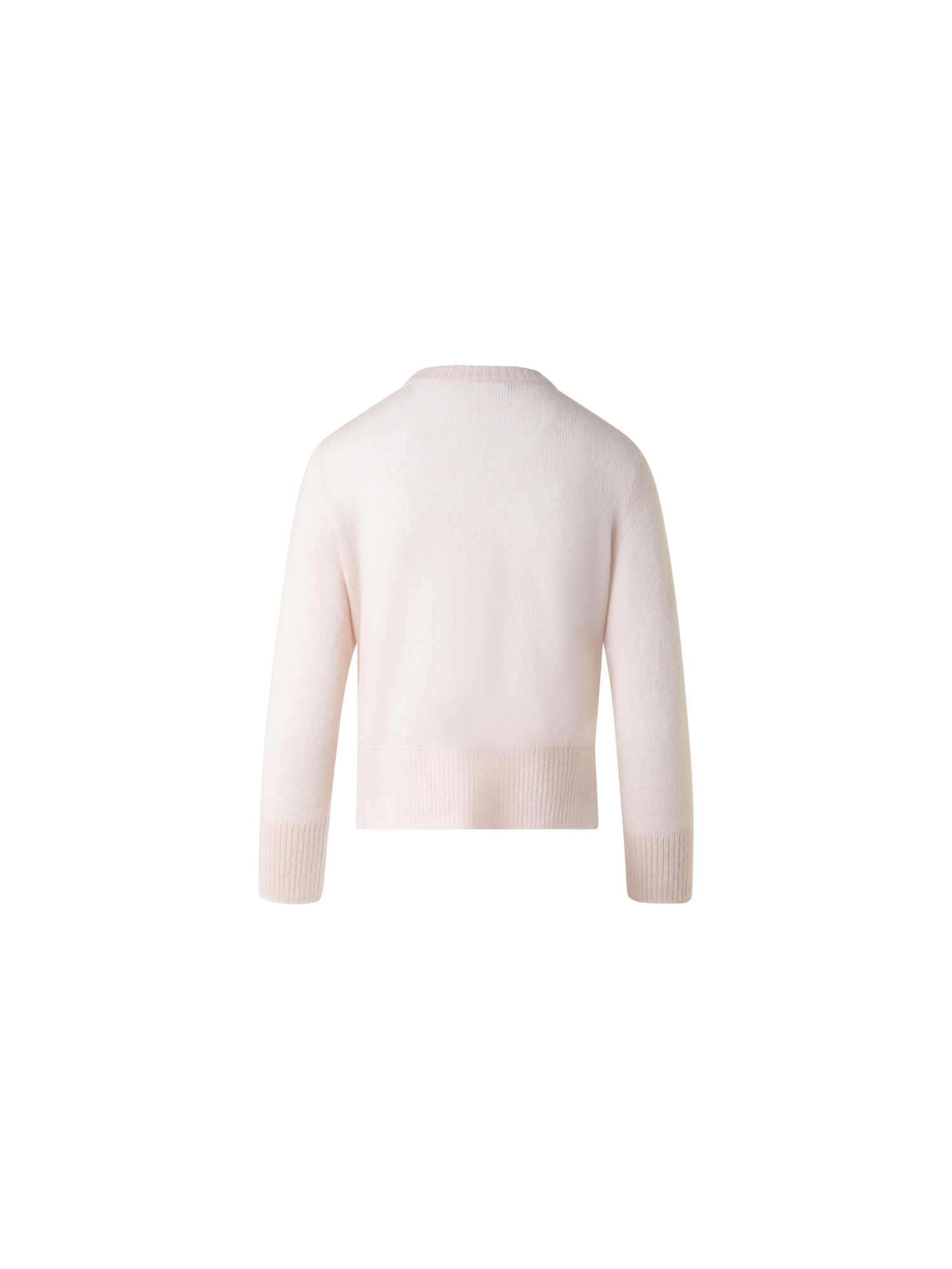 Designer Kaschmir-Seiden-Pullover mit verkürzten Ärmeln - Beige