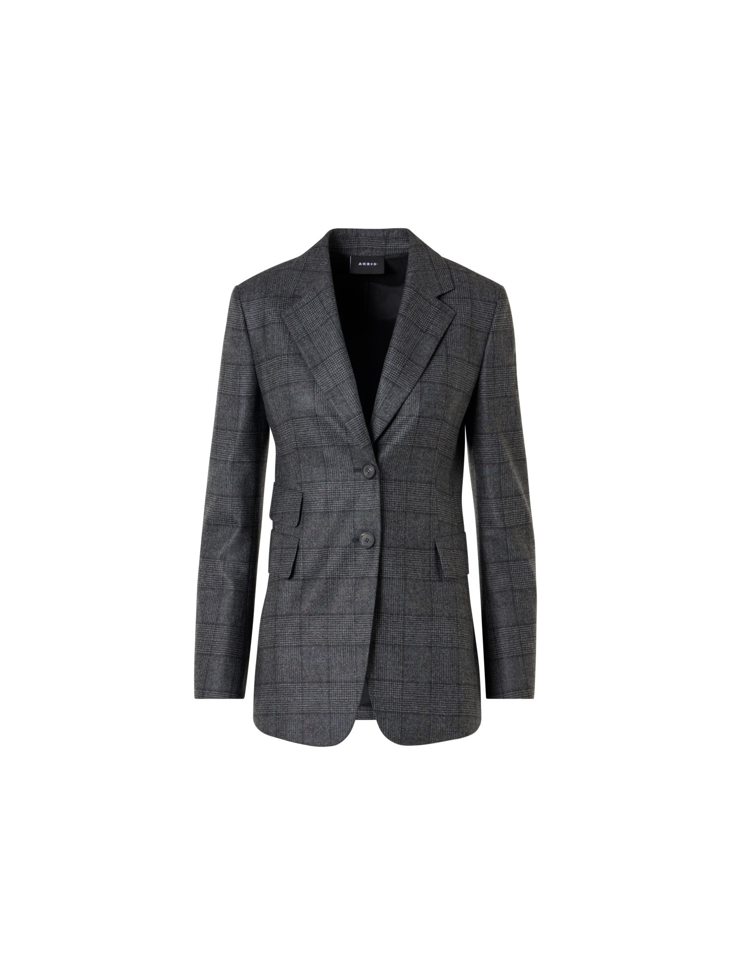 Designer Gerade Flanelljacke mit Glencheck - Grau - Bunt - Schwarz