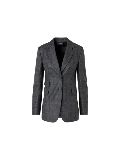 Designer Gerade Flanelljacke mit Glencheck - Grau - Bunt - Schwarz