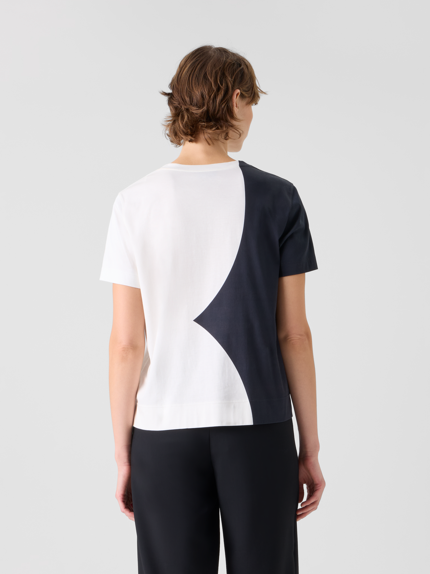 Designer Lässiges Baumwoll-T-Shirt mit Cloud-Druck - Bunt 