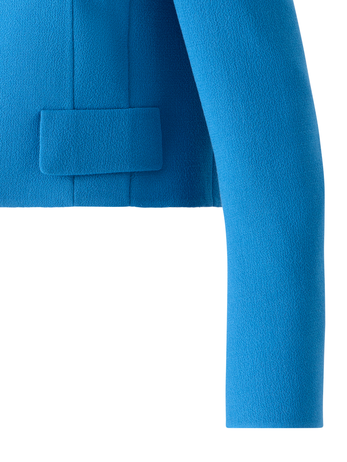 Designer Kurze Jacke aus Woll-Crêpe Doubleface - Blau