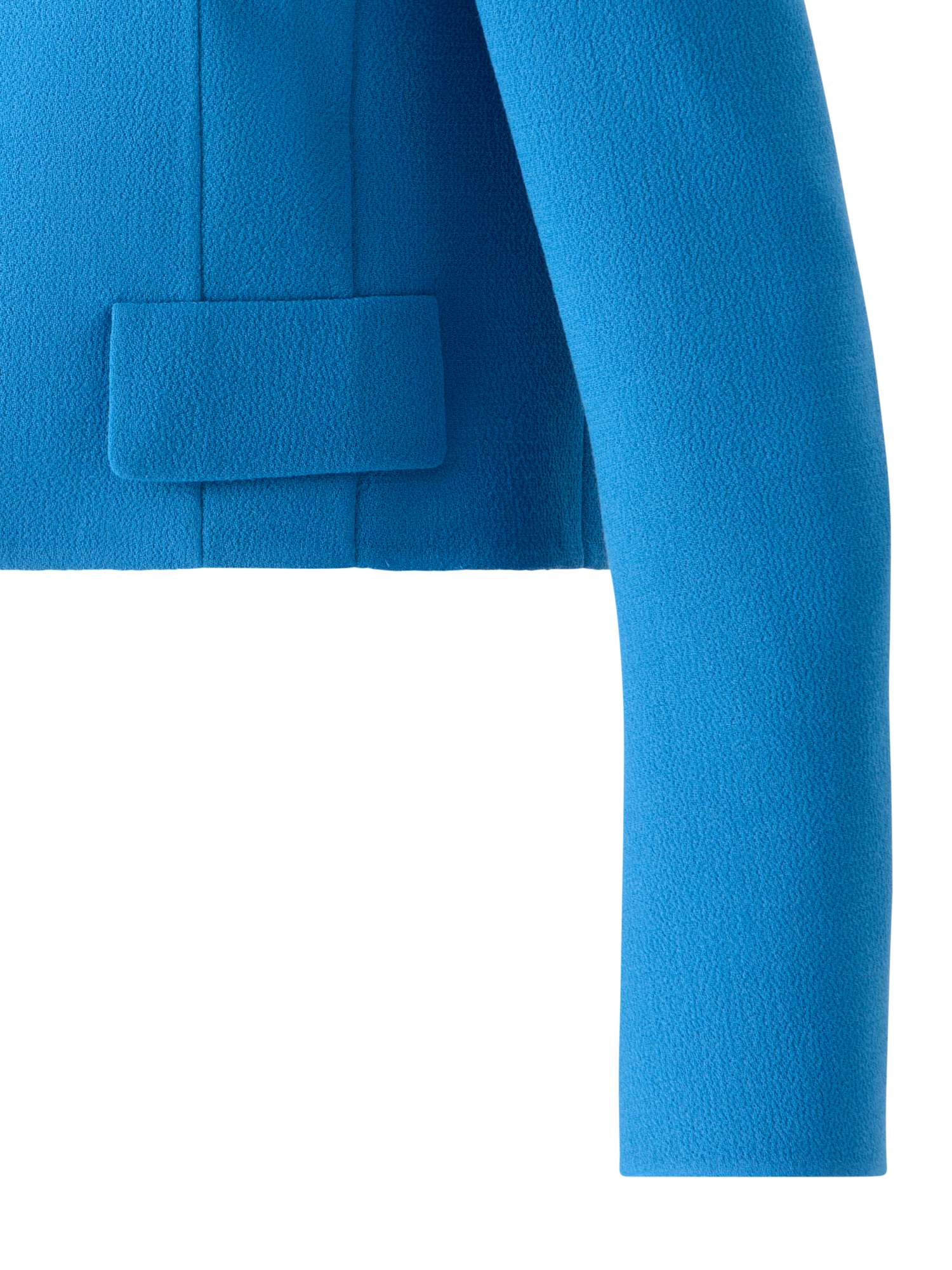 Designer Kurze Jacke aus Woll-Crêpe Doubleface - Blau