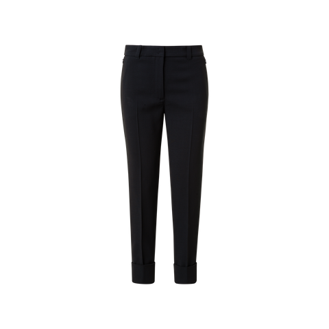 Cropped Tapered Wool Double-Face Pants