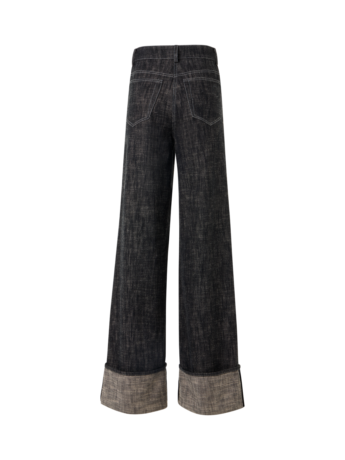 Designer Cooper Wide-Leg Hose aus schwerem, gewaschenem Baumwoll-Denim - Schwarz
