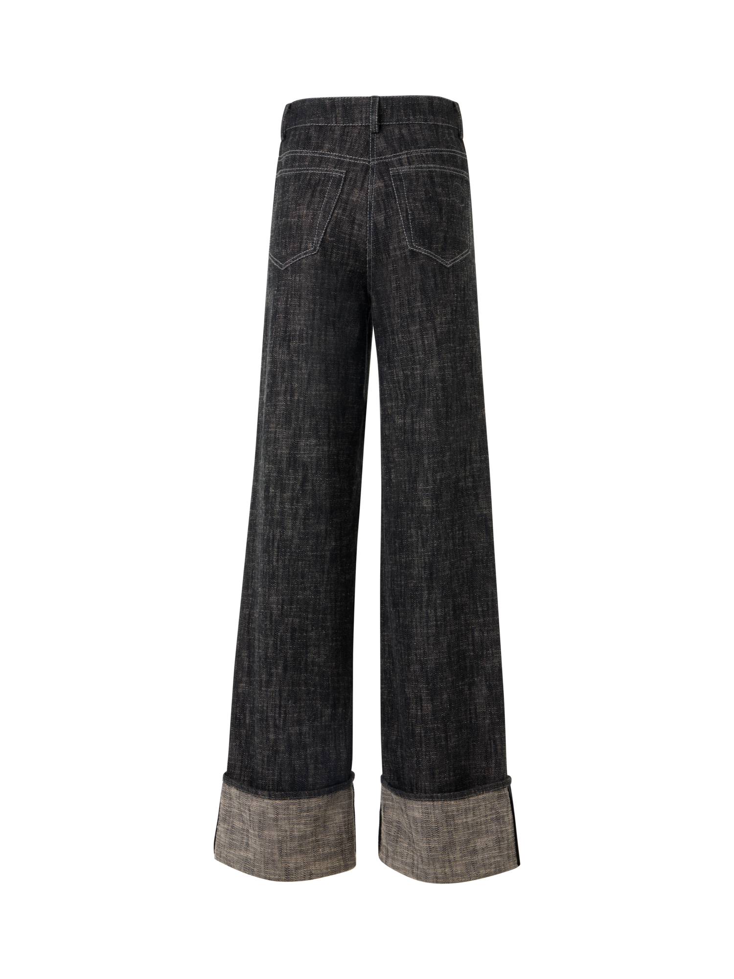 Designer Cooper Wide-Leg Hose aus schwerem, gewaschenem Baumwoll-Denim - Schwarz