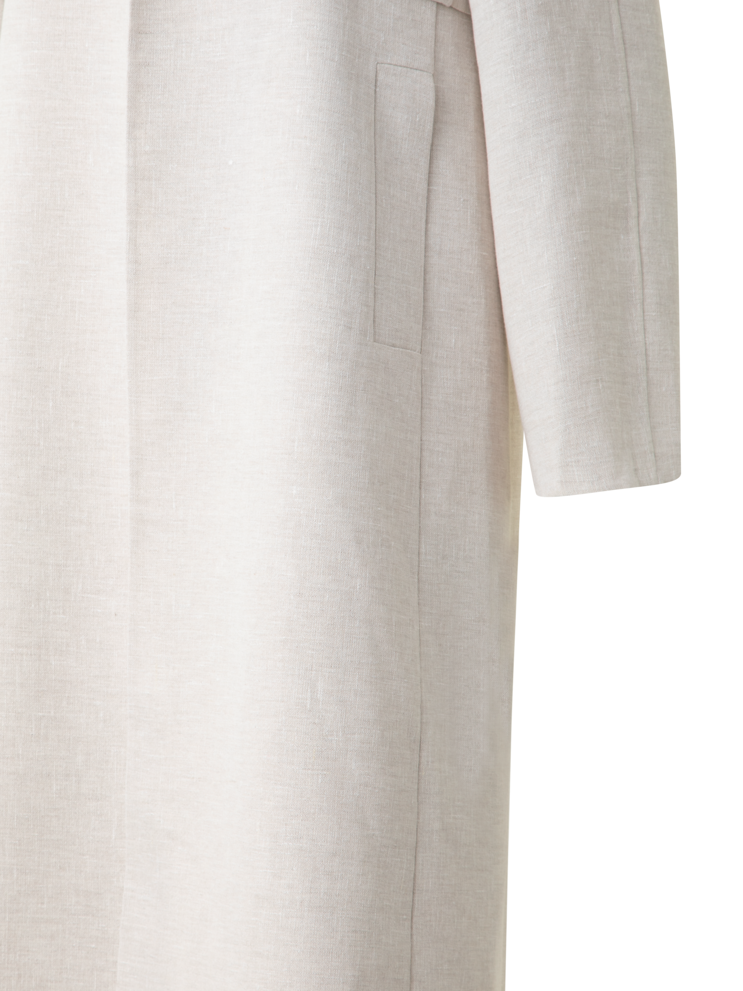 Designer Duo Mantel - Leinen-Weste und Bolero - Grau - Ecru - Weiss