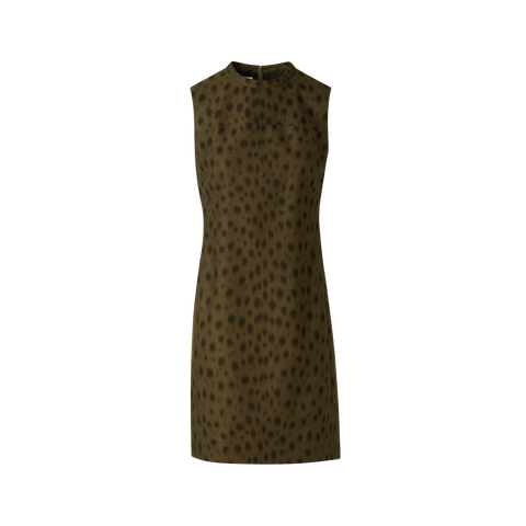 Short Techno Sheath Dress in Leopard Print