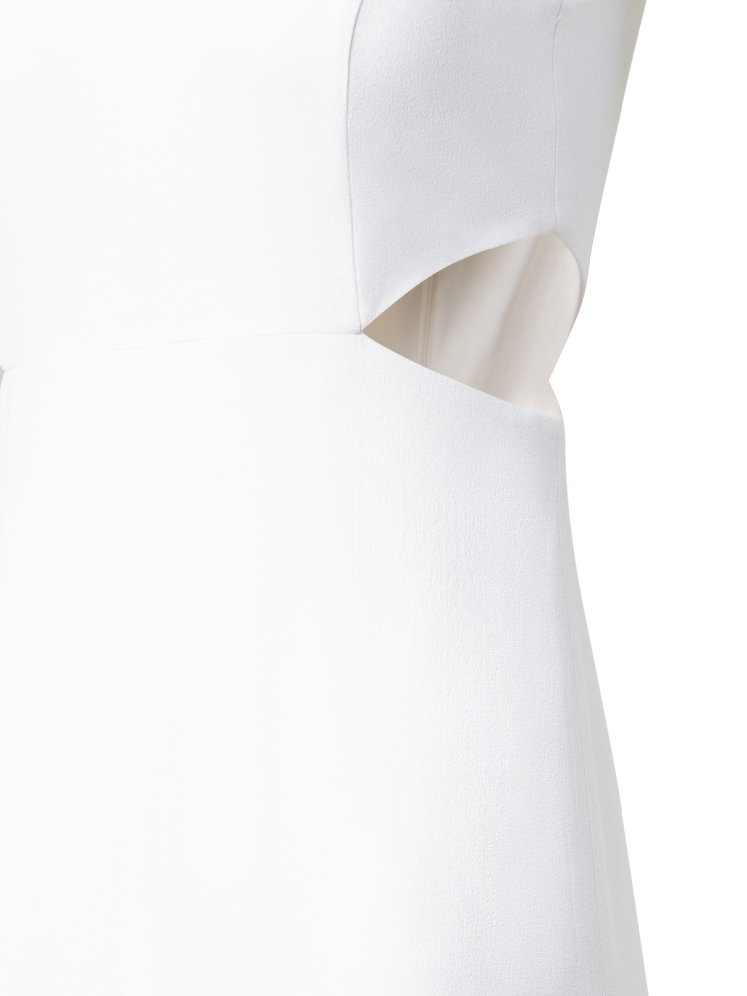 Designer Langes Abendkleid mit seitlichen Ausschnitten - Ecru - Weiss