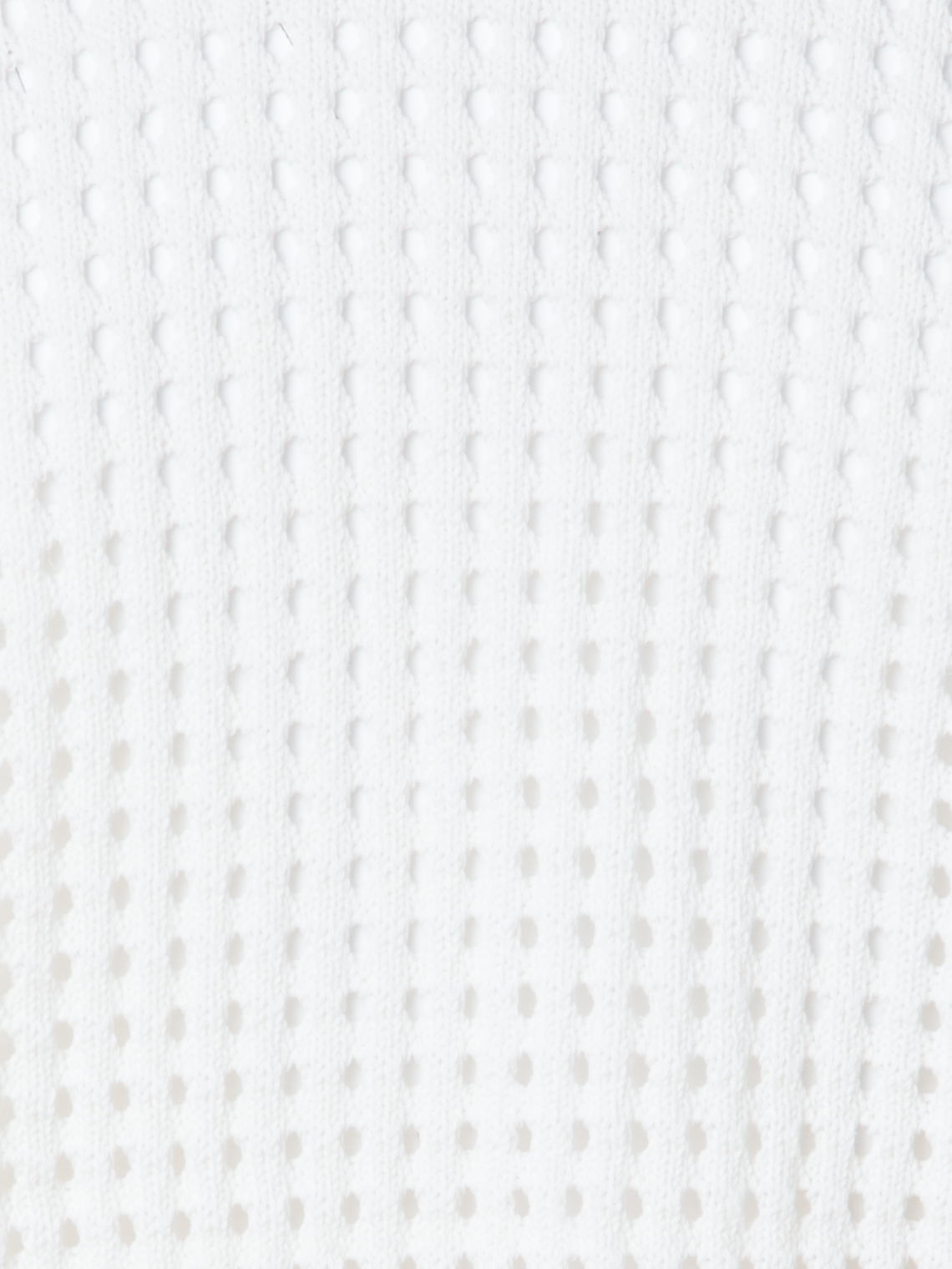 Designer Kurzer Cardigan aus grobem Baumwollmesh - Ecru - Weiss