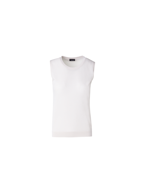 Designer Strickoberteil aus Stretch-Baumwolle - Grau - Beige