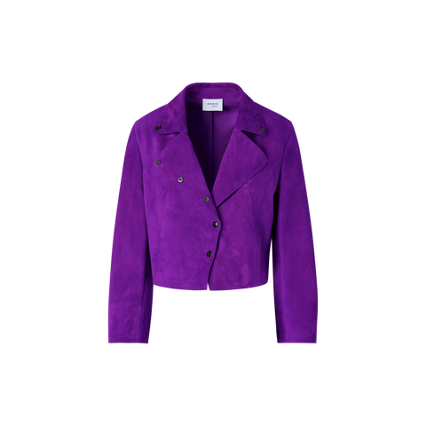 Bracelet-Sleeve Suede Leather Short Jacket