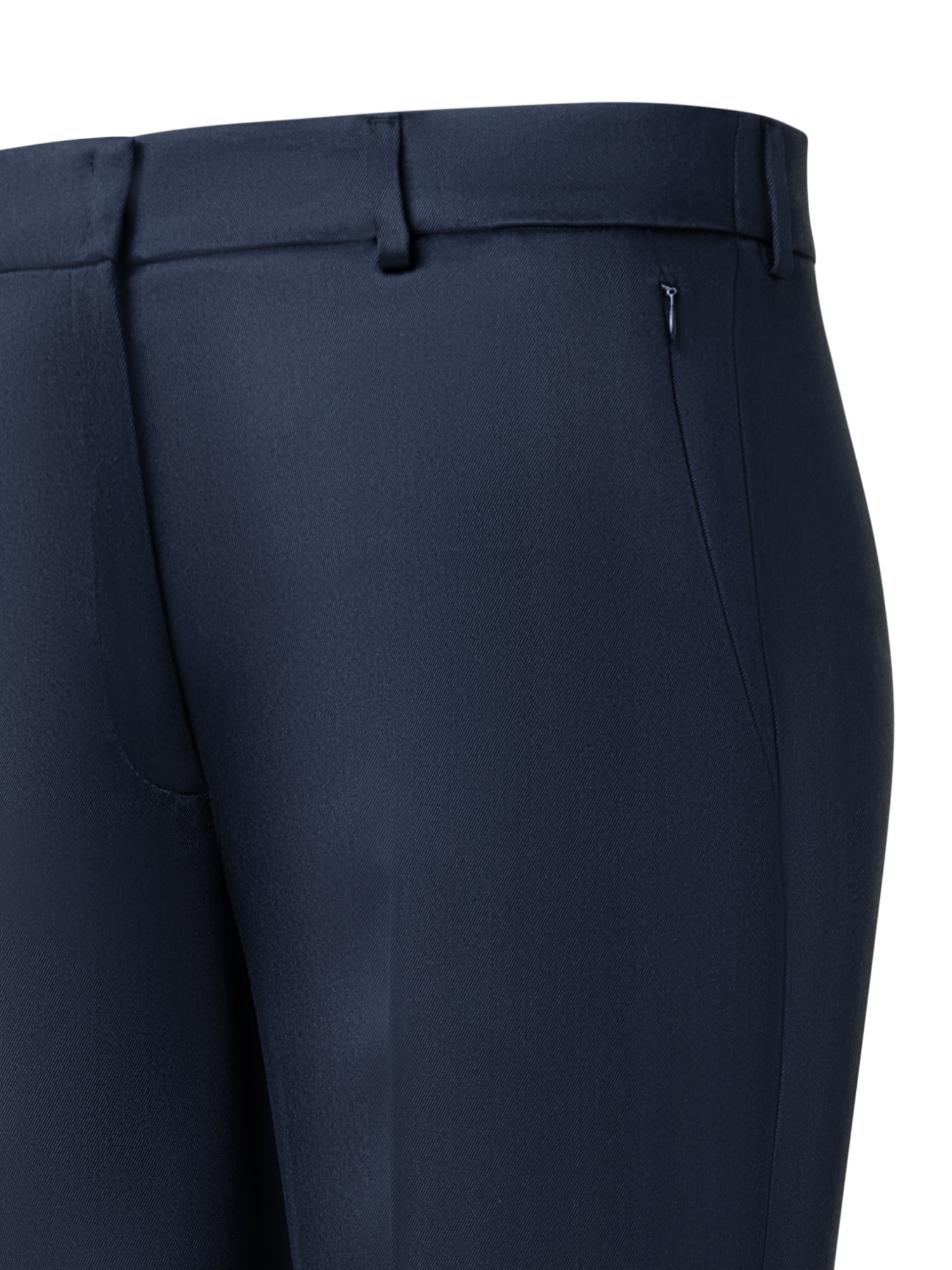 Designer Gerade Hose aus Seiden-Gabardine - Dunkelblau - Blau