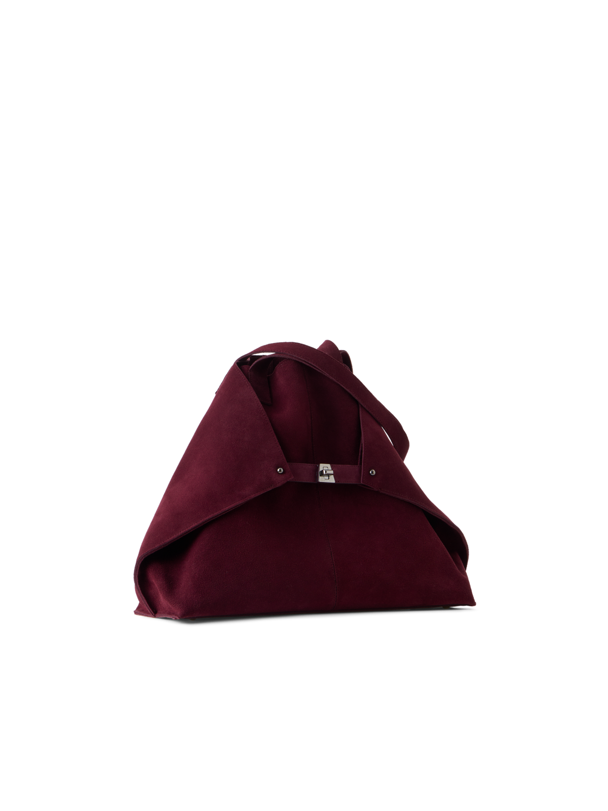 Designer Ai Medium Schultertasche aus Veloursleder - Weinrot