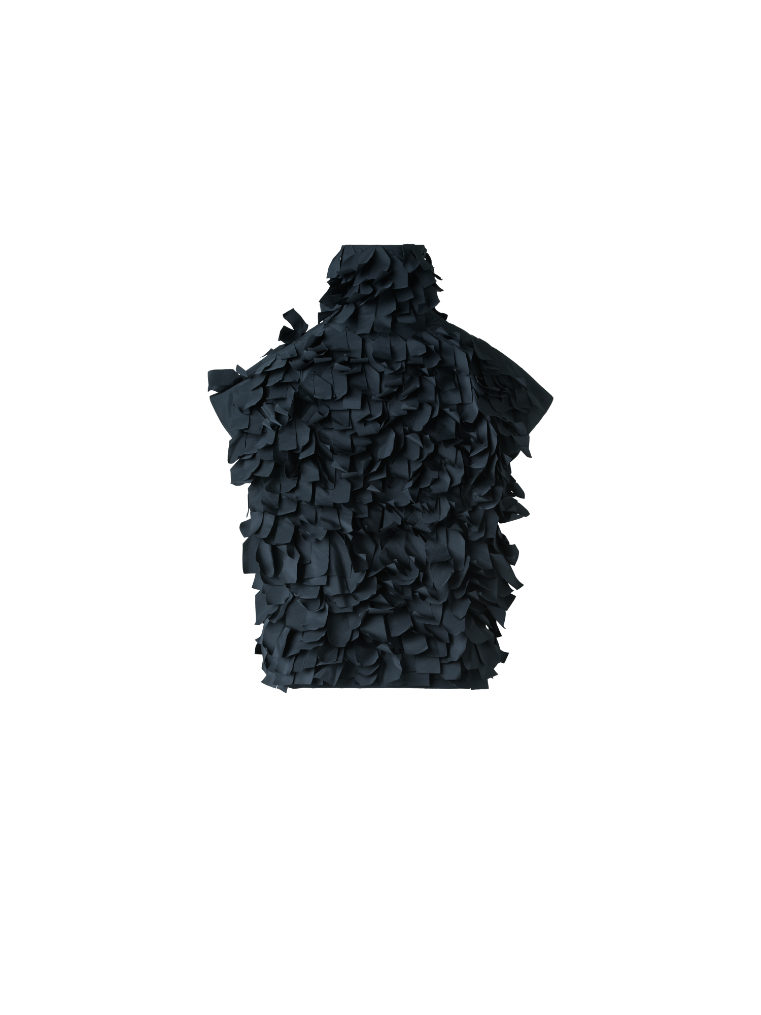 Designer Boxy Techno-Top mit Taftbändern - Schwarz