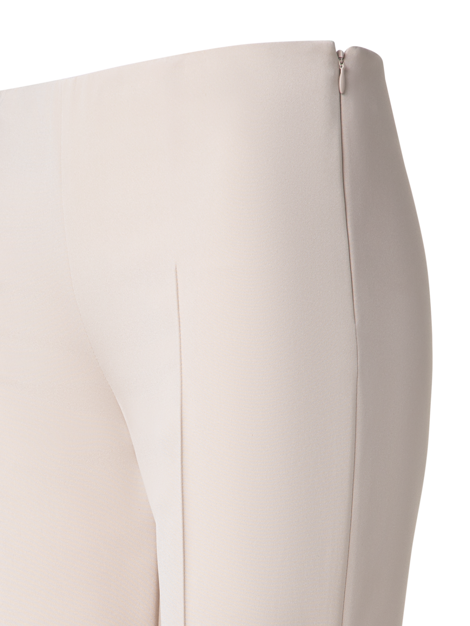 Designer Slim Hose aus Stretch-Seide - Beige