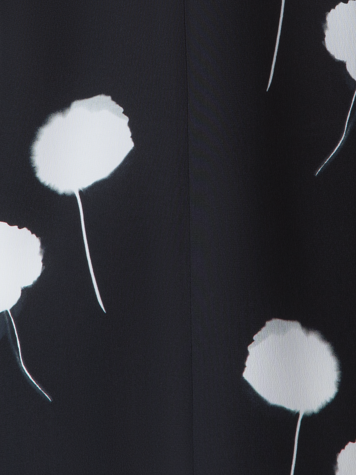 Designer Seidentunika mit Dandelion Druck - Schwarz - Bunt