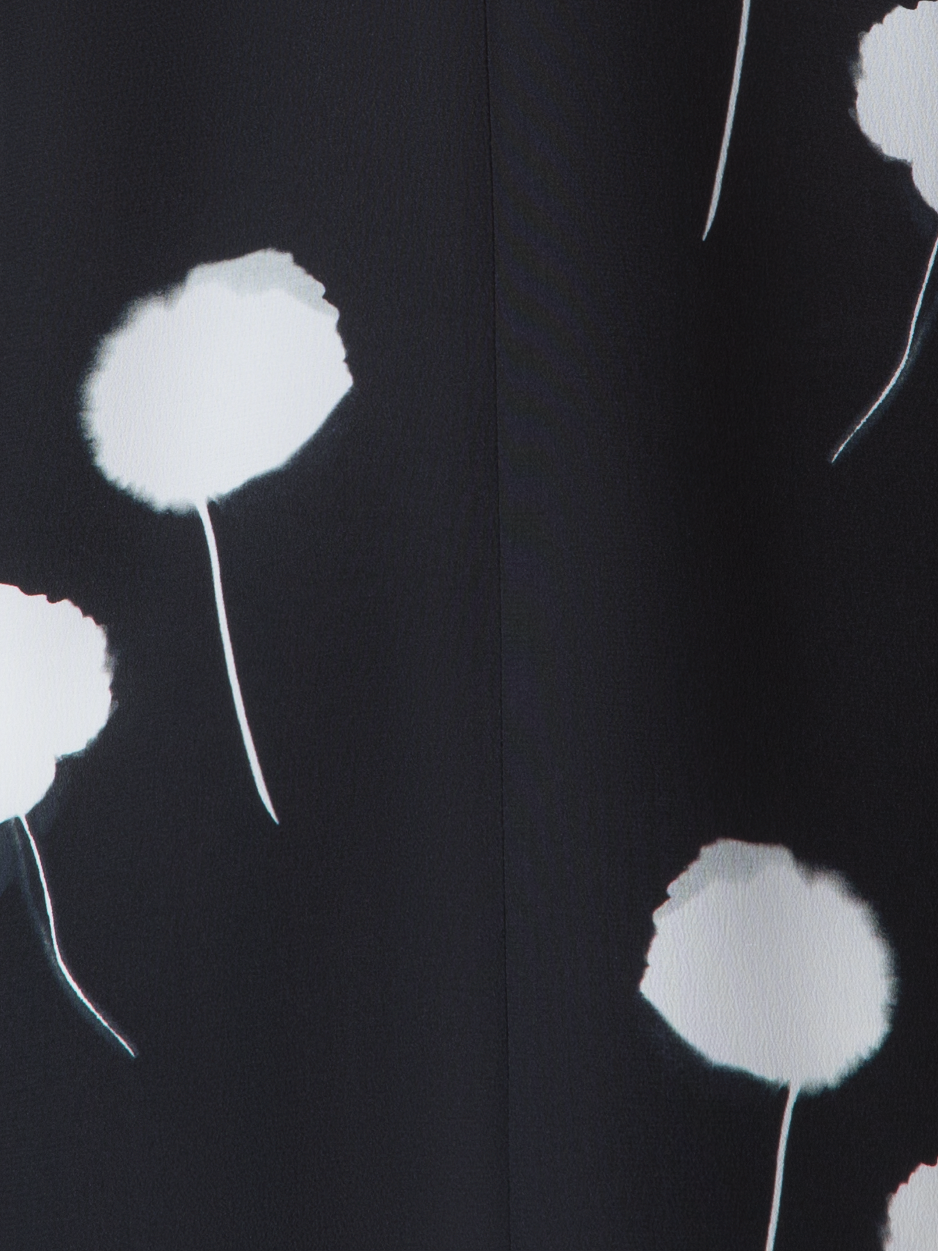 Designer Seidentunika mit Dandelion Druck - Schwarz - Bunt