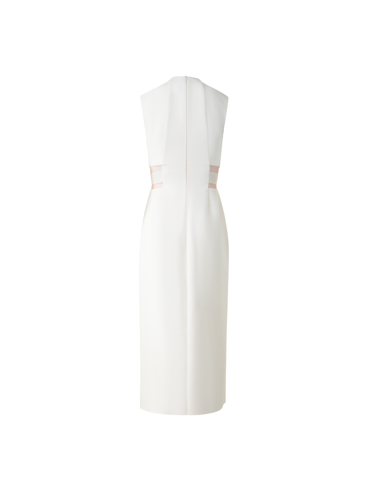 Designer Etuikleid aus Baumwollseide mit Ausschnitten - Ecru - Weiss
