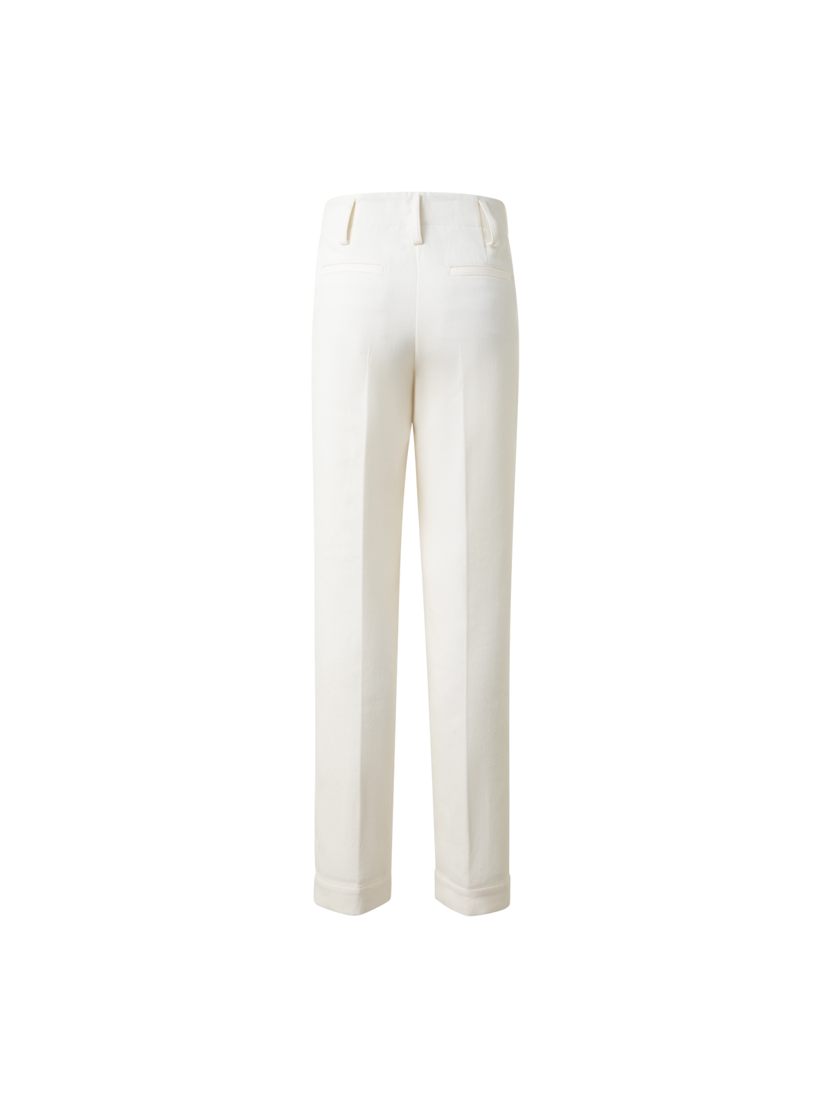 Designer Cropped Hose aus Baumwoll-Gabardine-Stretch - Ecru - Weiss