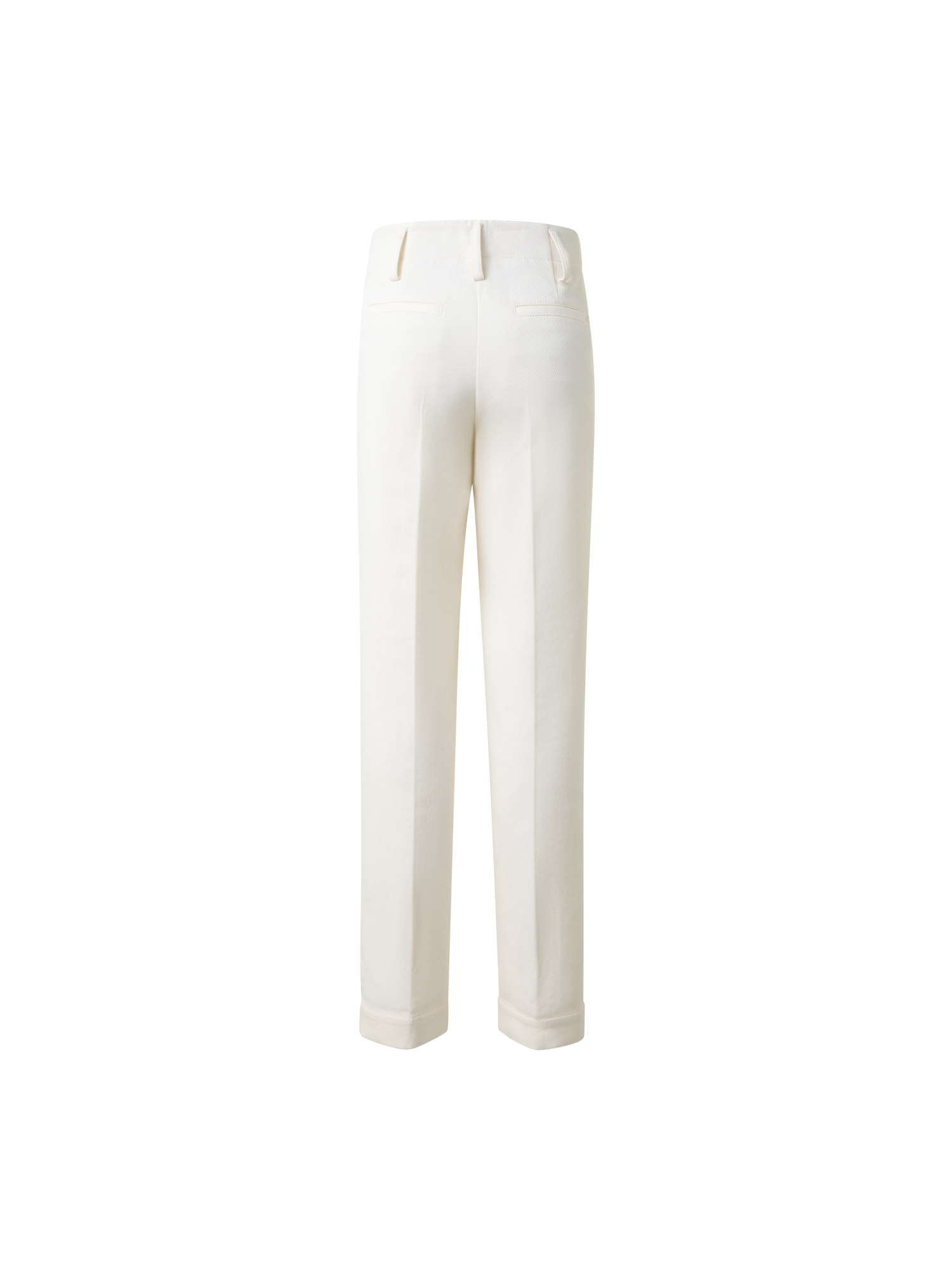 Designer Cropped Hose aus Baumwoll-Gabardine-Stretch - Ecru - Weiss