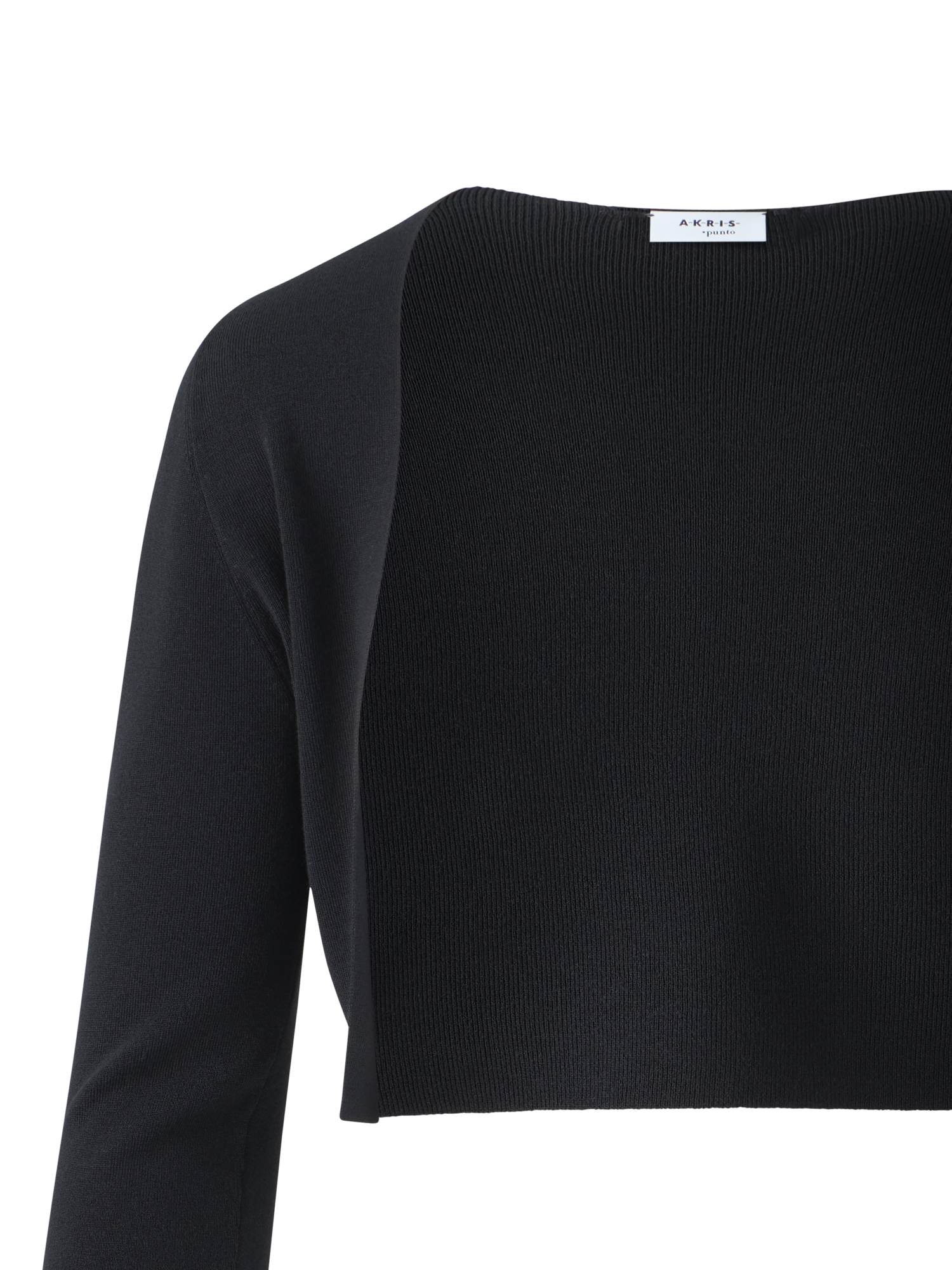 Designer Cropped Bolero-Cardigan aus Merinowolle - Schwarz