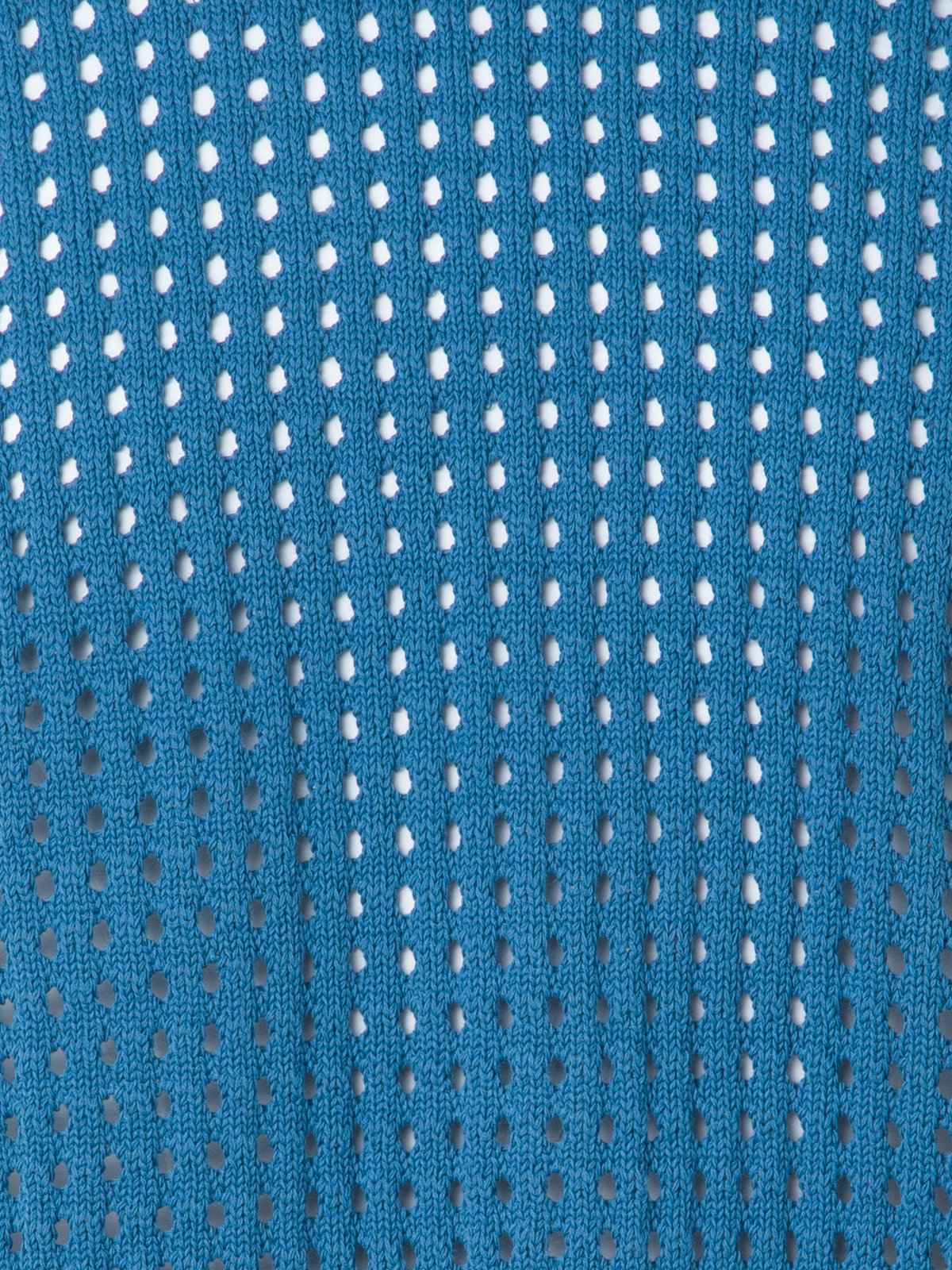 Designer Kurzer Cardigan aus grobem Baumwollmesh - Blau