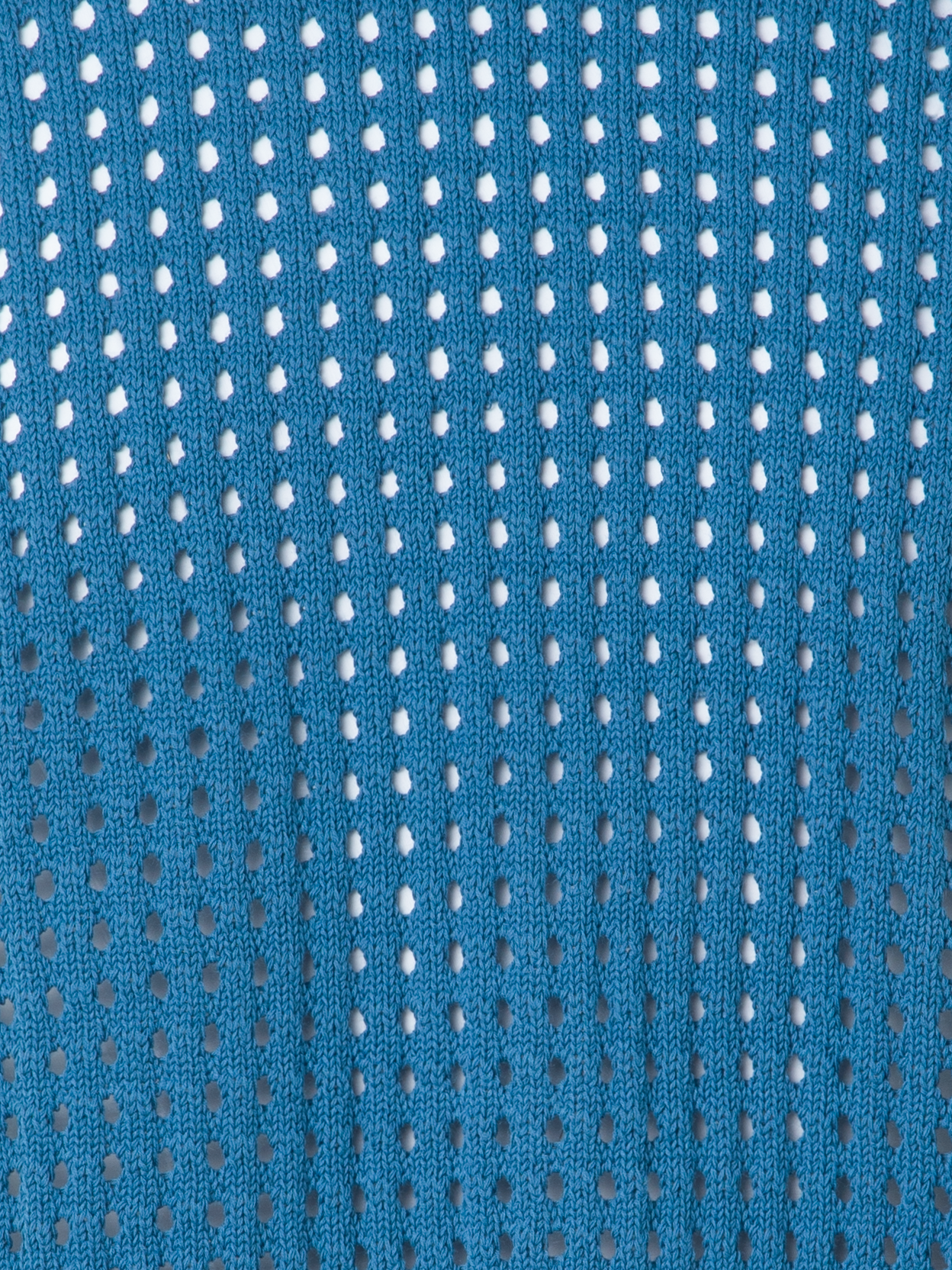 Designer Kurzer Cardigan aus grobem Baumwollmesh - Blau