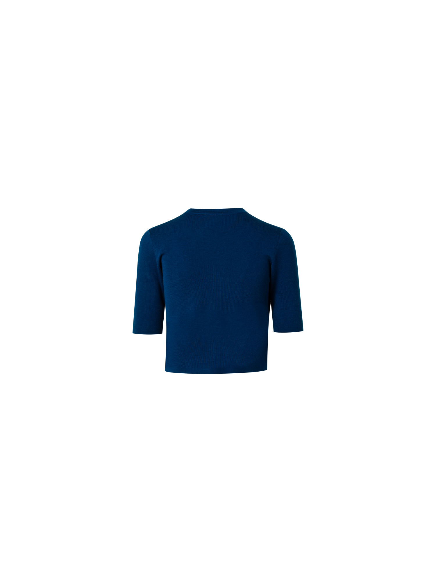 Designer Kurze Bolero-Strickjacke aus Schulwolle - Blau