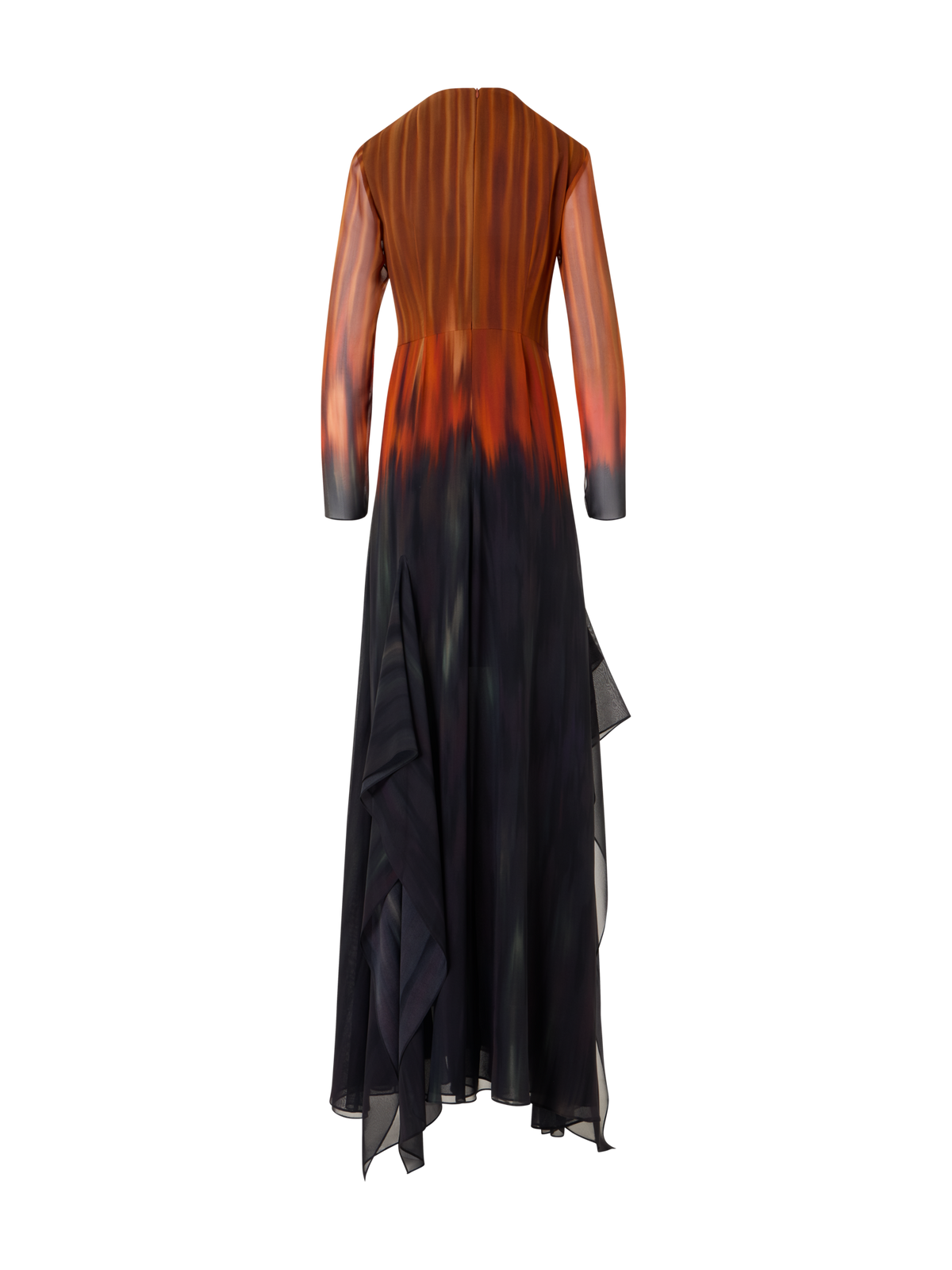 Designer Robe aus Seiden-Crêpe mit Fuego Negro Print - Bunt