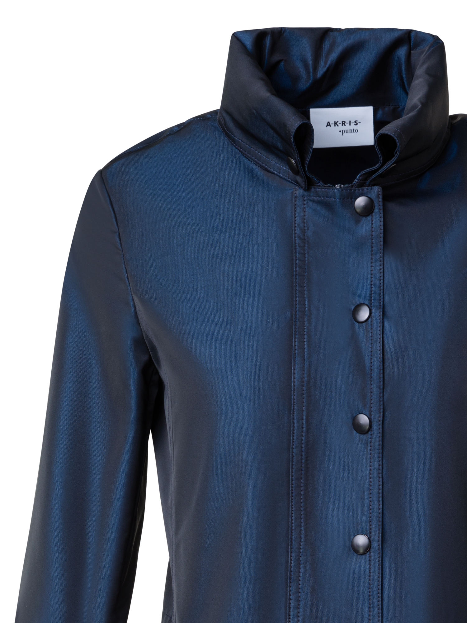 Designer Wasserabweisende Jacke mit versteckter Kapuze - Dunkelblau - Blau