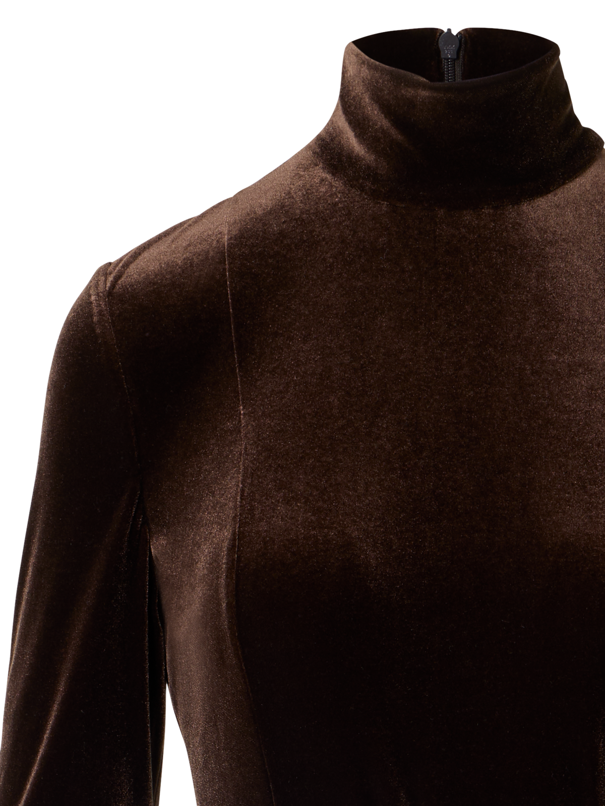Designer Tailliertes Maxikleid aus Techno-Stretch-Samt - Braun