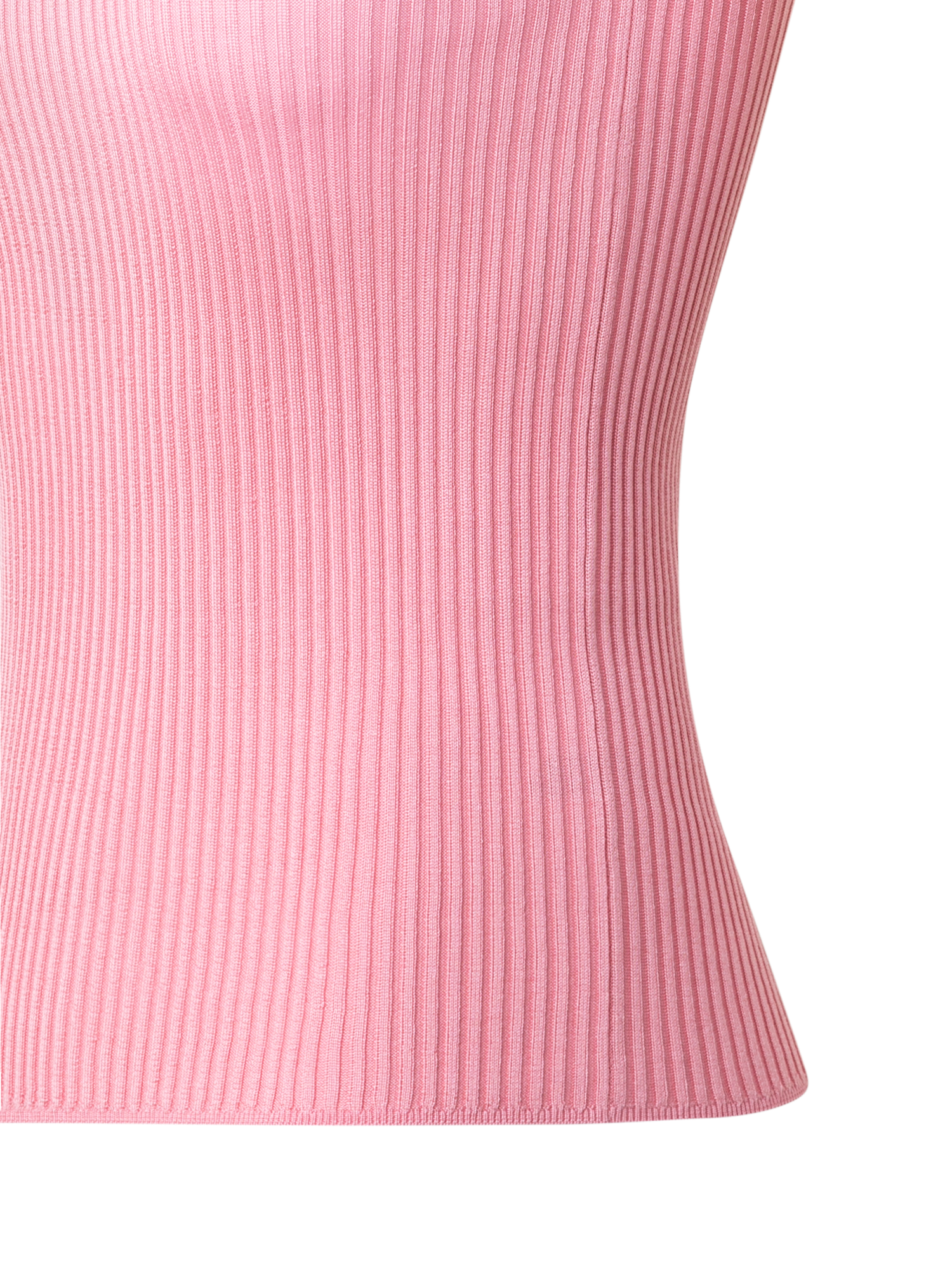 Designer Geripptes Seiden-Tanktop - Rosa