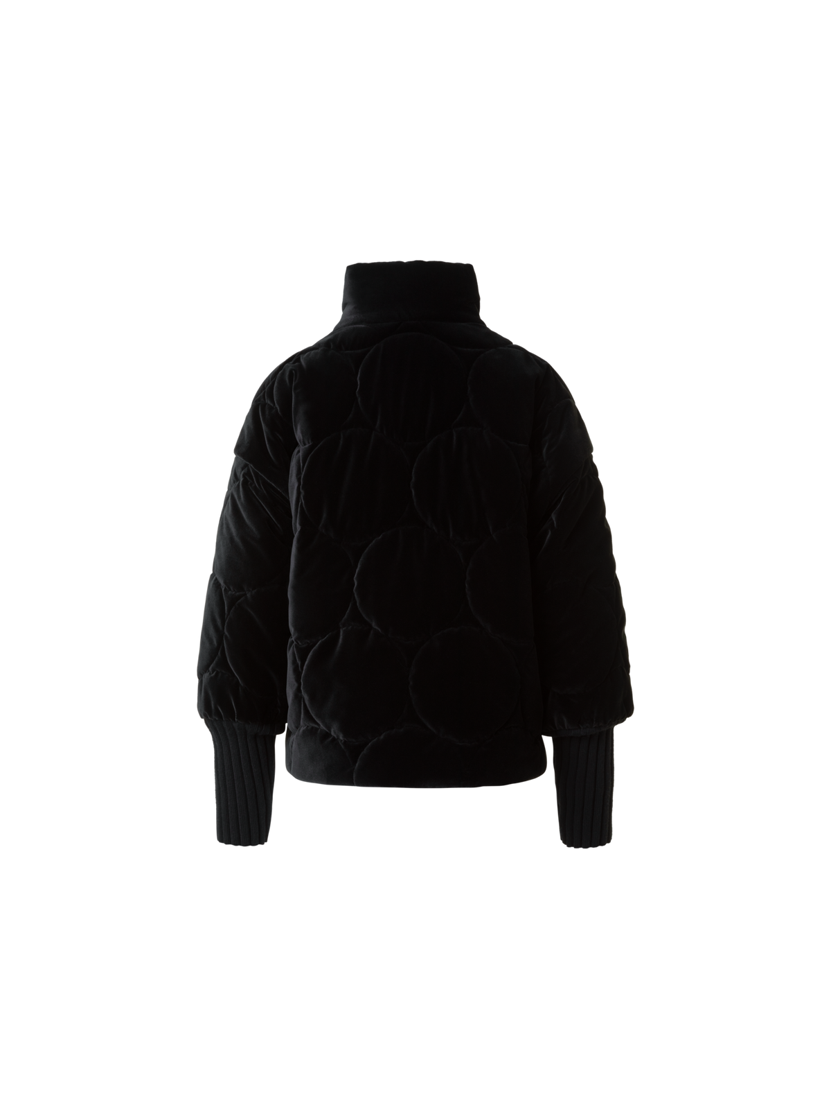 Designer Signature Punktestepp Samt Jacke - Schwarz