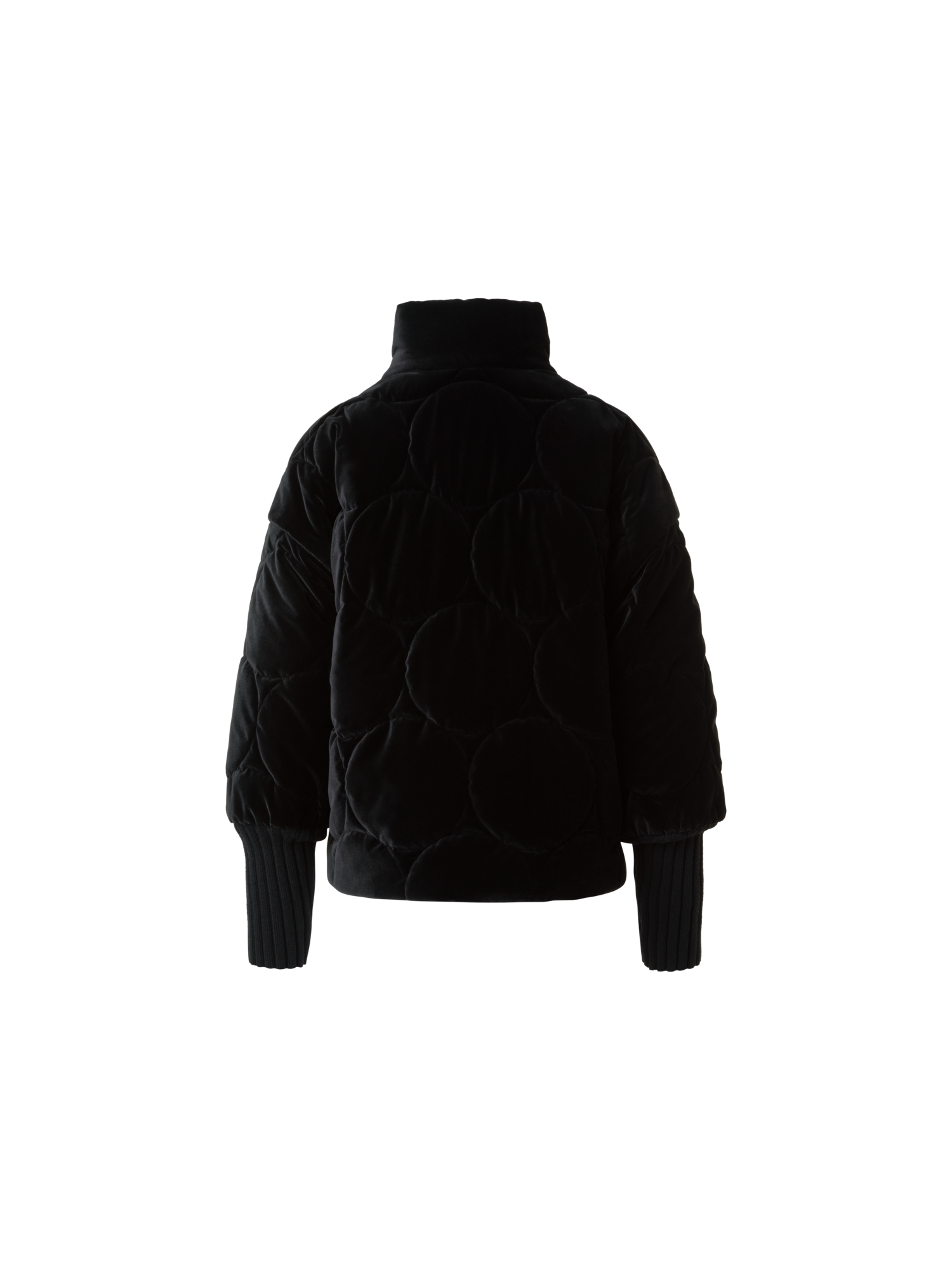 Designer Signature Punktestepp Samt Jacke - Schwarz