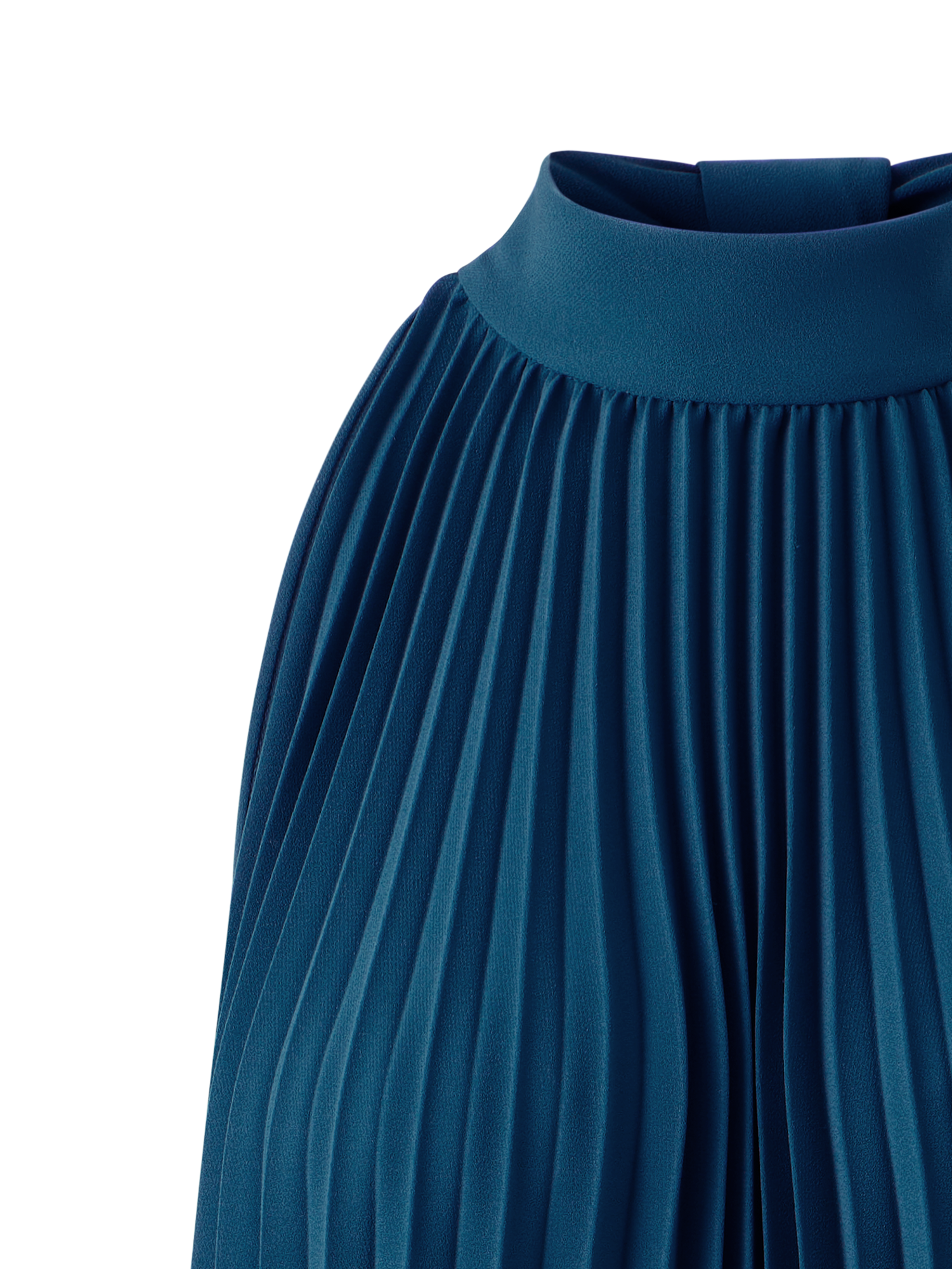 Designer Plissee-Neckholder-Minikleid in A-Linie - Dunkelblau