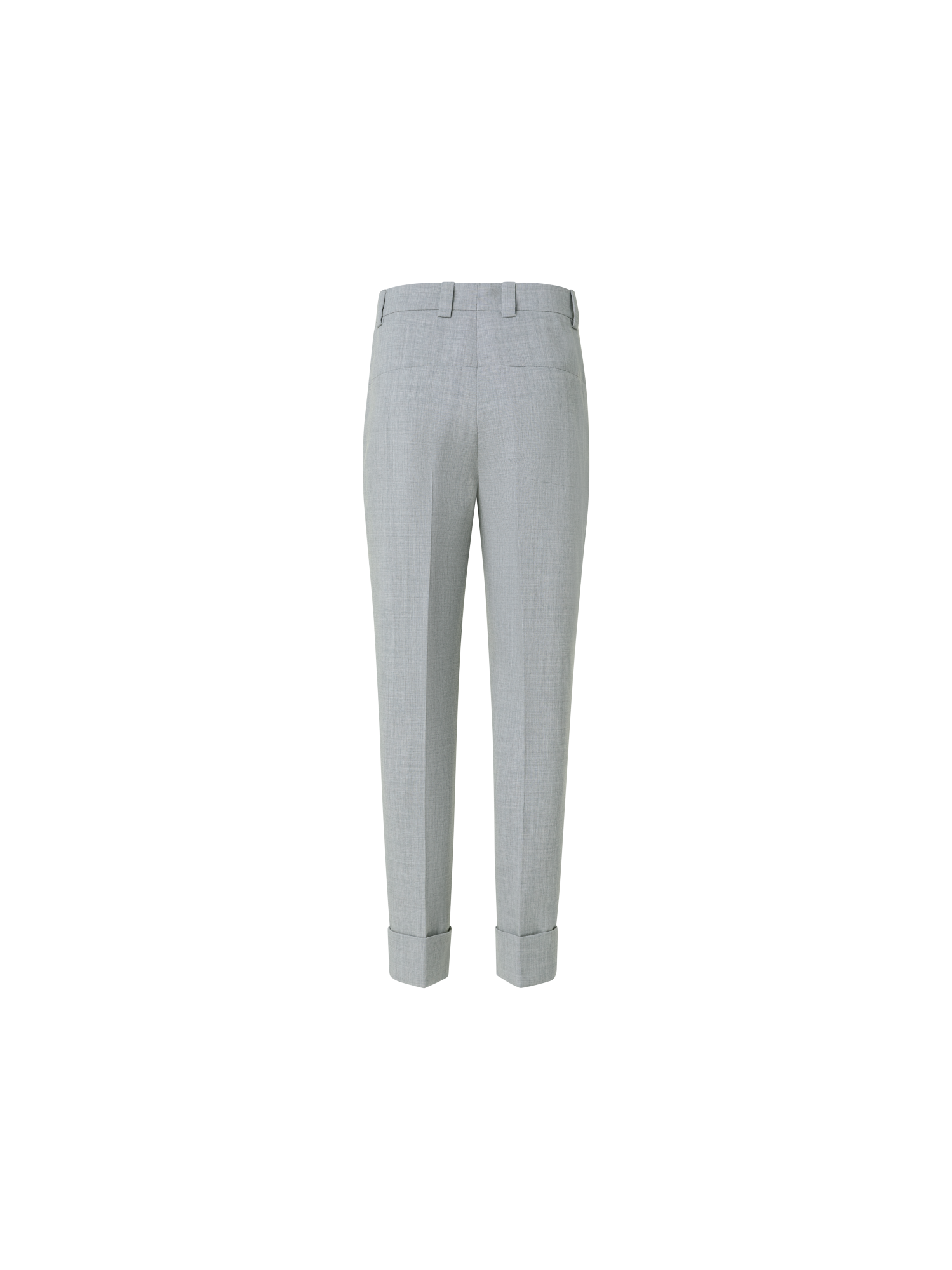 Designer Tapered Hose aus Woll-Doubleface - Grau