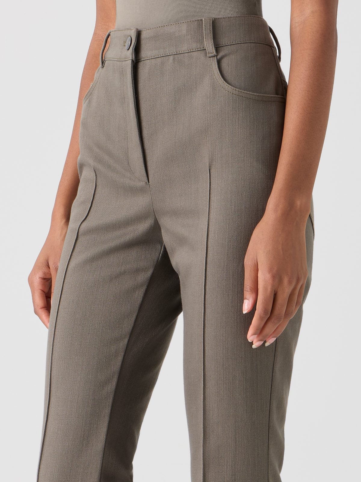Designer Farid Bootcut-Hose aus Baumwolldenim - Beige #editorial