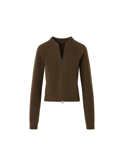 Designer Kurzer Cardigan aus Kaschmir-Piqué