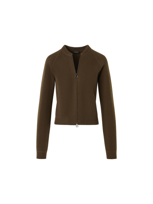 Designer Kurzer Cardigan aus Kaschmir-Piqué