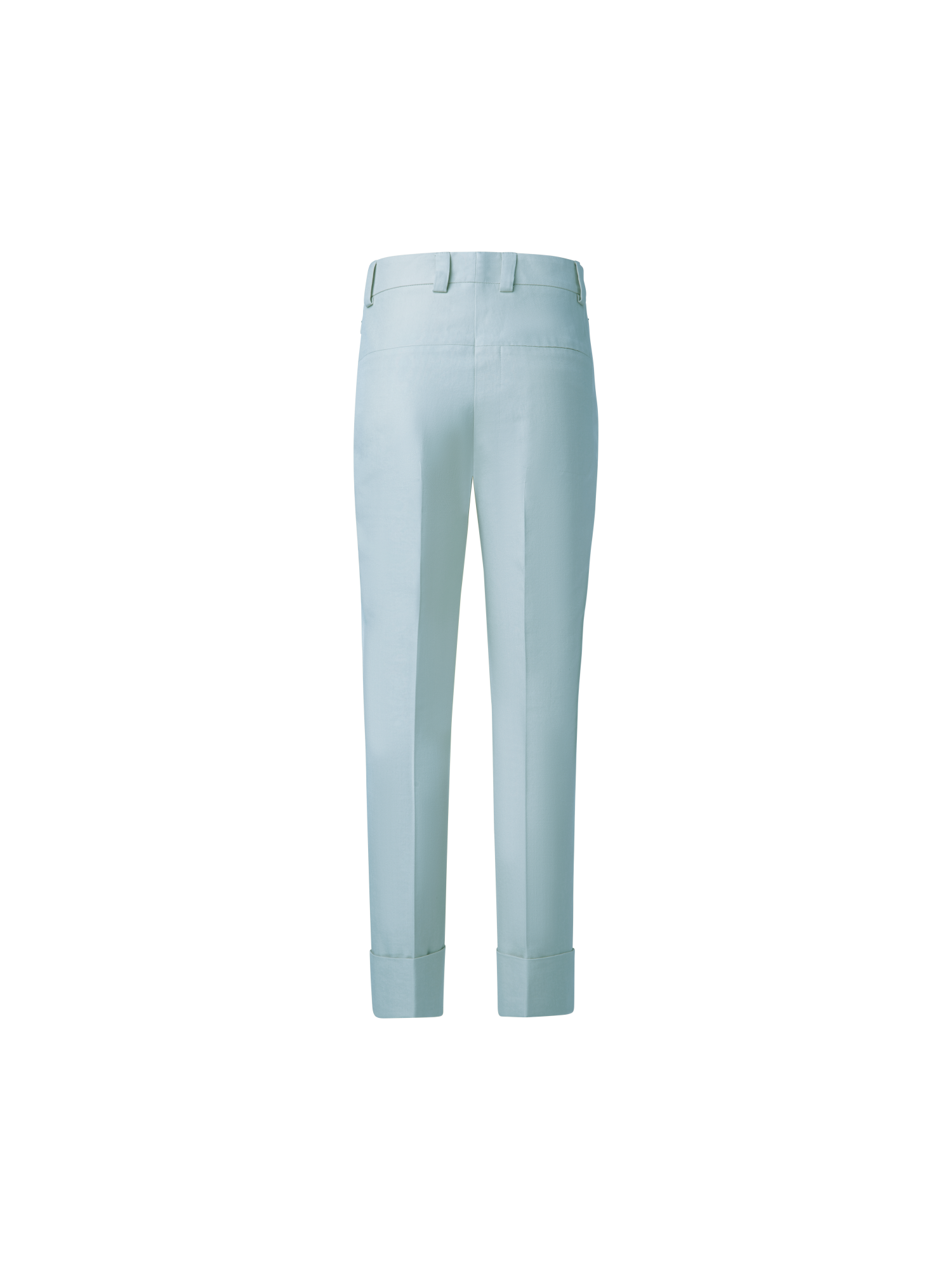 Designer Tapered Hose aus Baumwoll-Seiden-Doubleface - Gelb - Blau