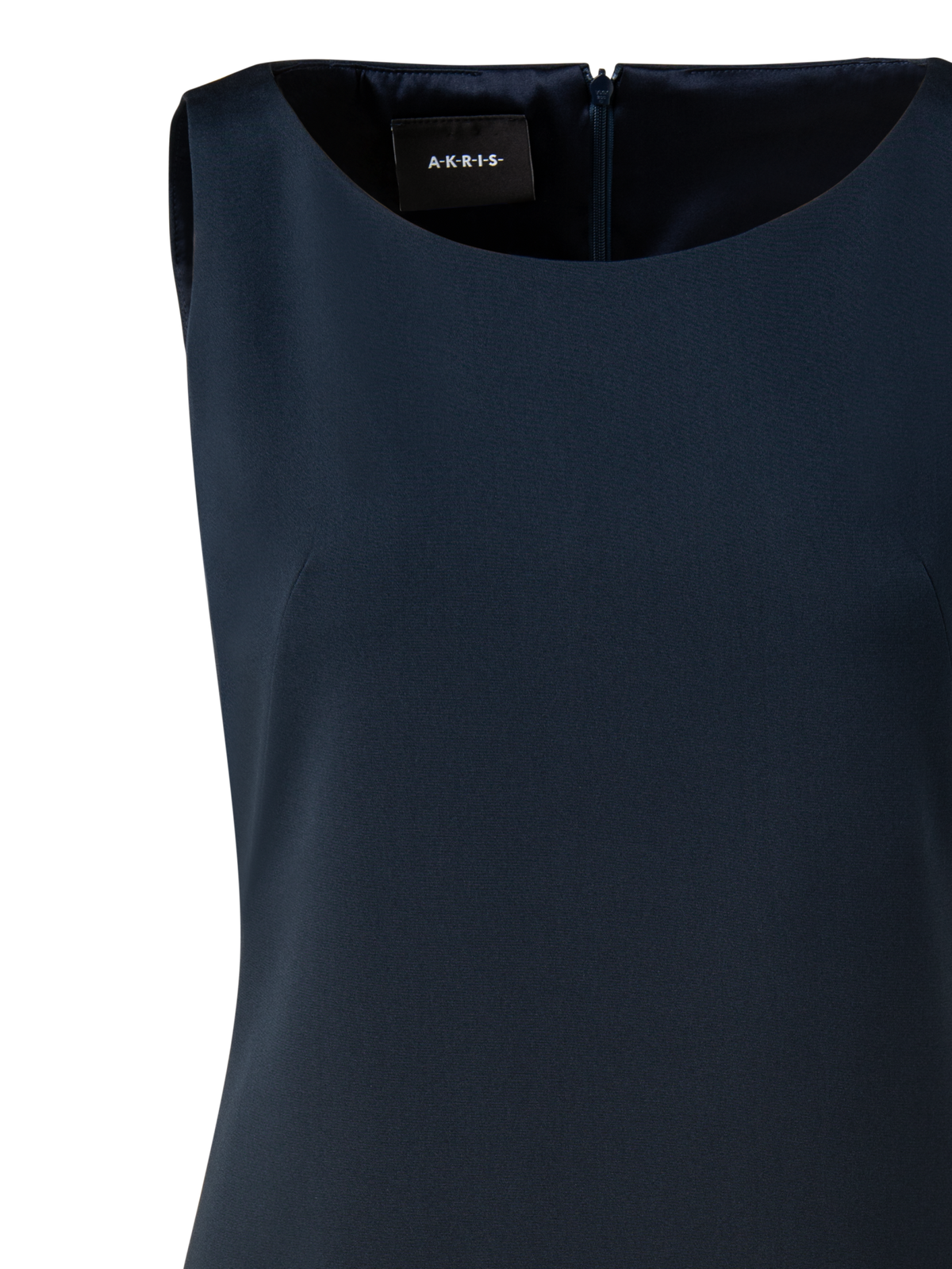 Designer Etuikleid aus Seiden-Stretch-Crêpe - Dunkelblau - Blau