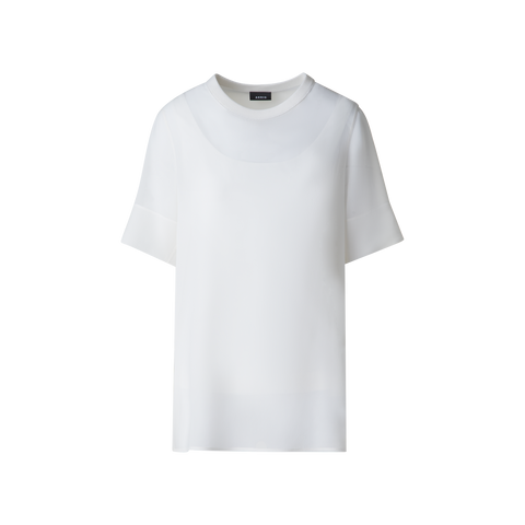 Sheer Short Sleeve Silk Blouse