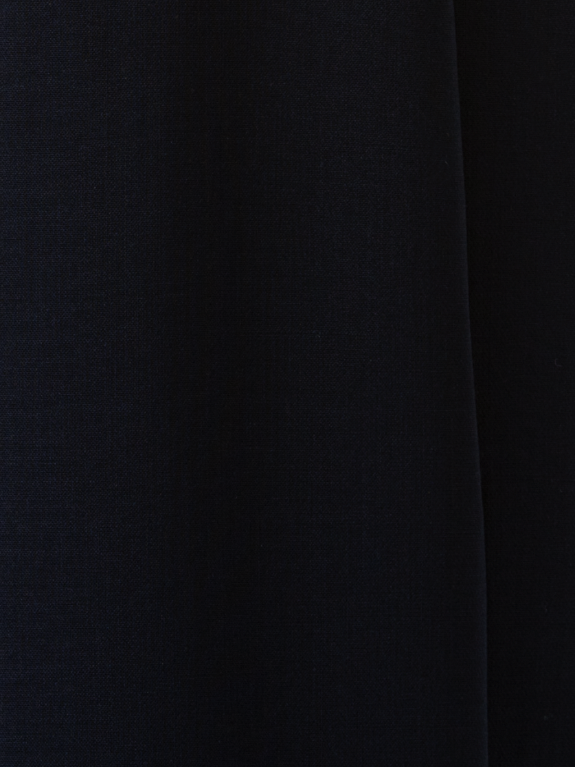 Designer Etuikleid aus Woll-Doubleface mit V-Ausschnitt - Dunkelblau - Blau