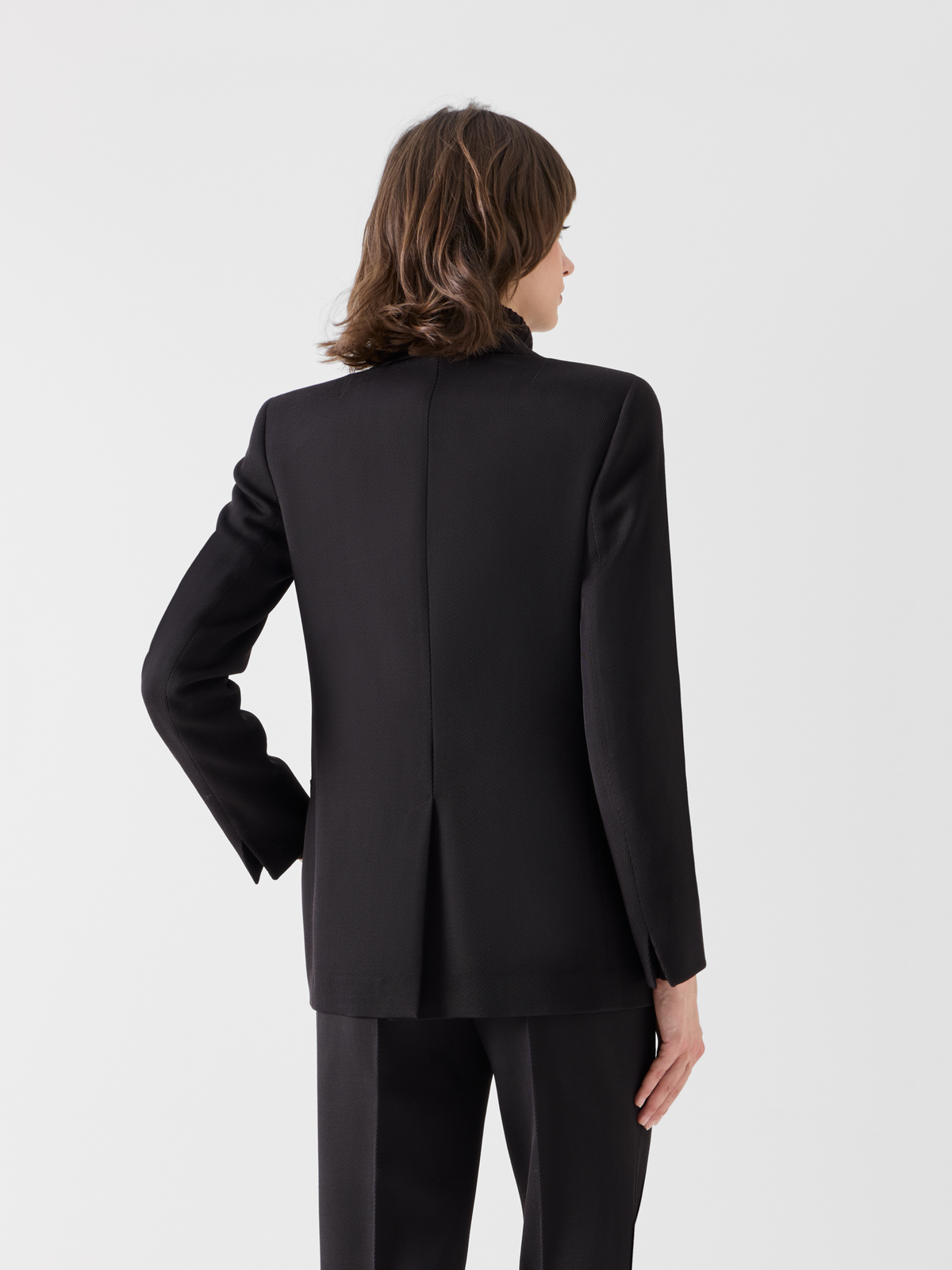 Designer Boyfriend-Blazer aus Woll-Tricotine - Braun #editorial