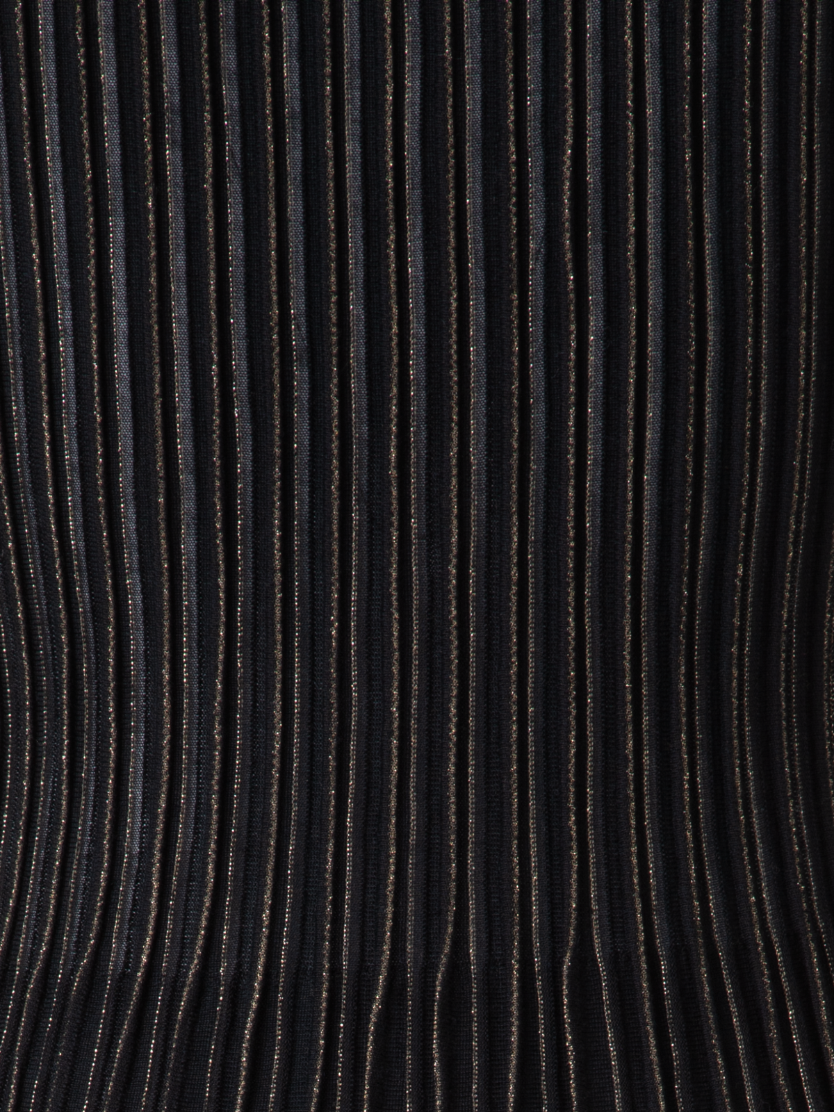 Designer Strickkleid mit goldenen Lurex-Streifen - Schwarz - Gold