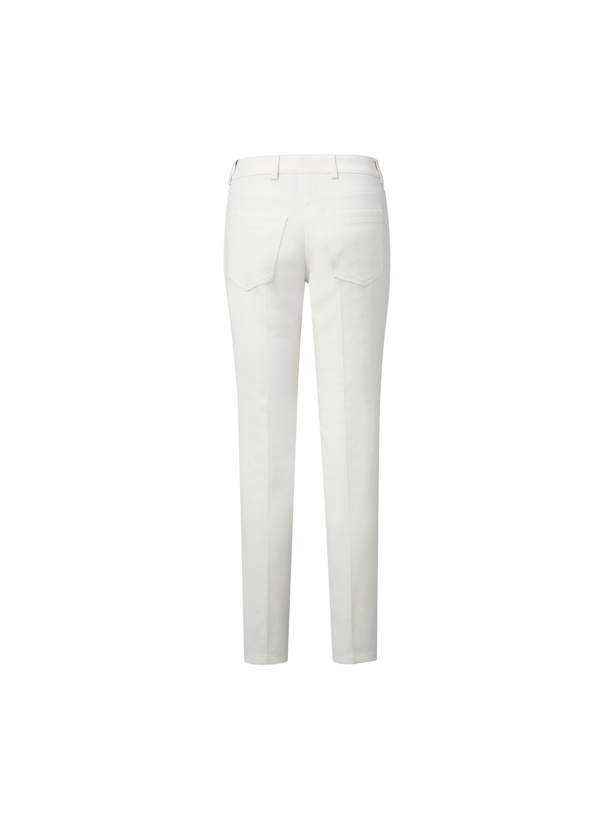 Designer Slim Hose aus Baumwoll-Denim-Stretch - Ecru - Weiss
