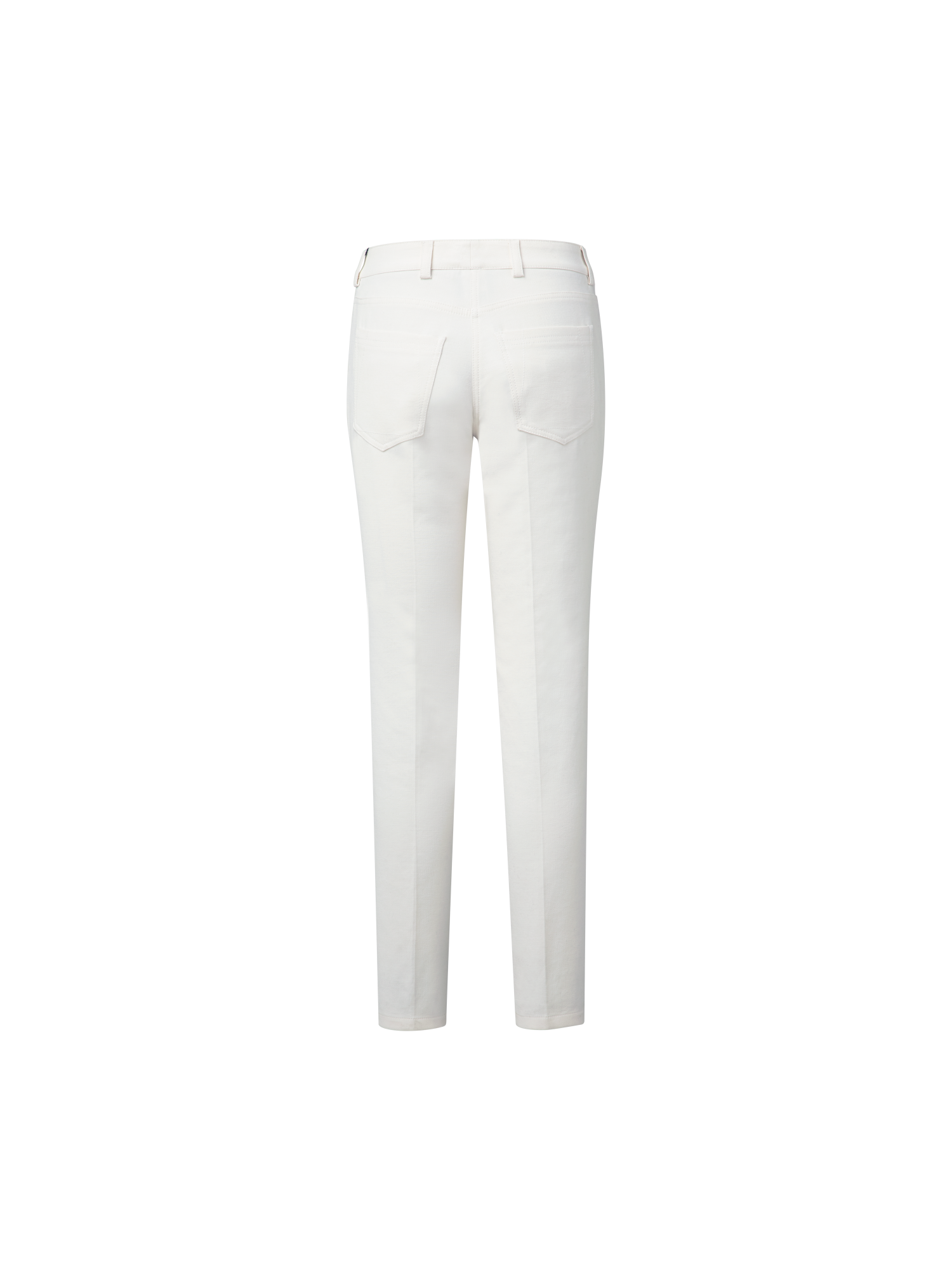 Designer Slim Hose aus Baumwoll-Denim-Stretch - Ecru - Weiss